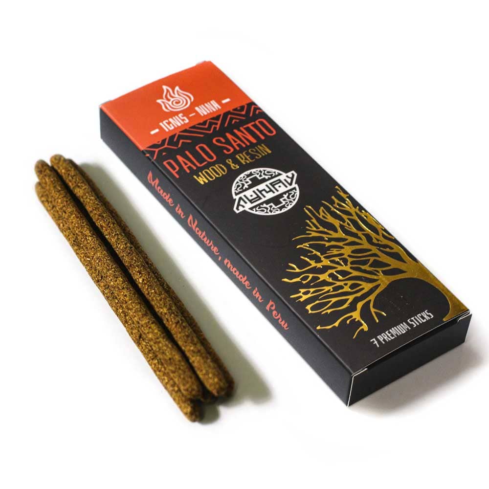 PREMIUM Palo Santo Incense Sticks | Wood + Resin Fire Element | 7 Handcrafted by Indigenous Communities | Peru