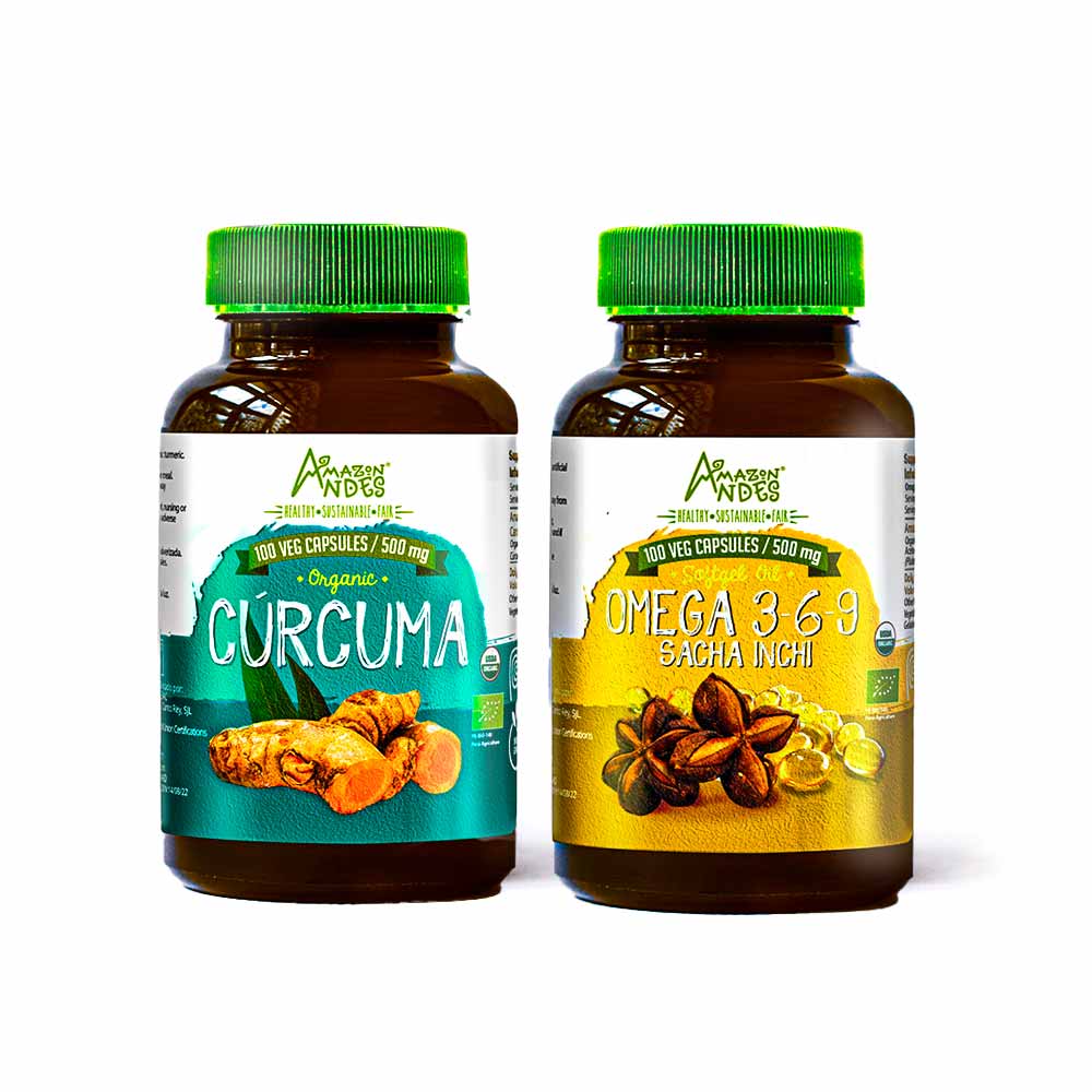 Super Brain Pack | Sacha Inchi Oil 500 mg + Turmeric Capsules | Cognitive & Memory Support