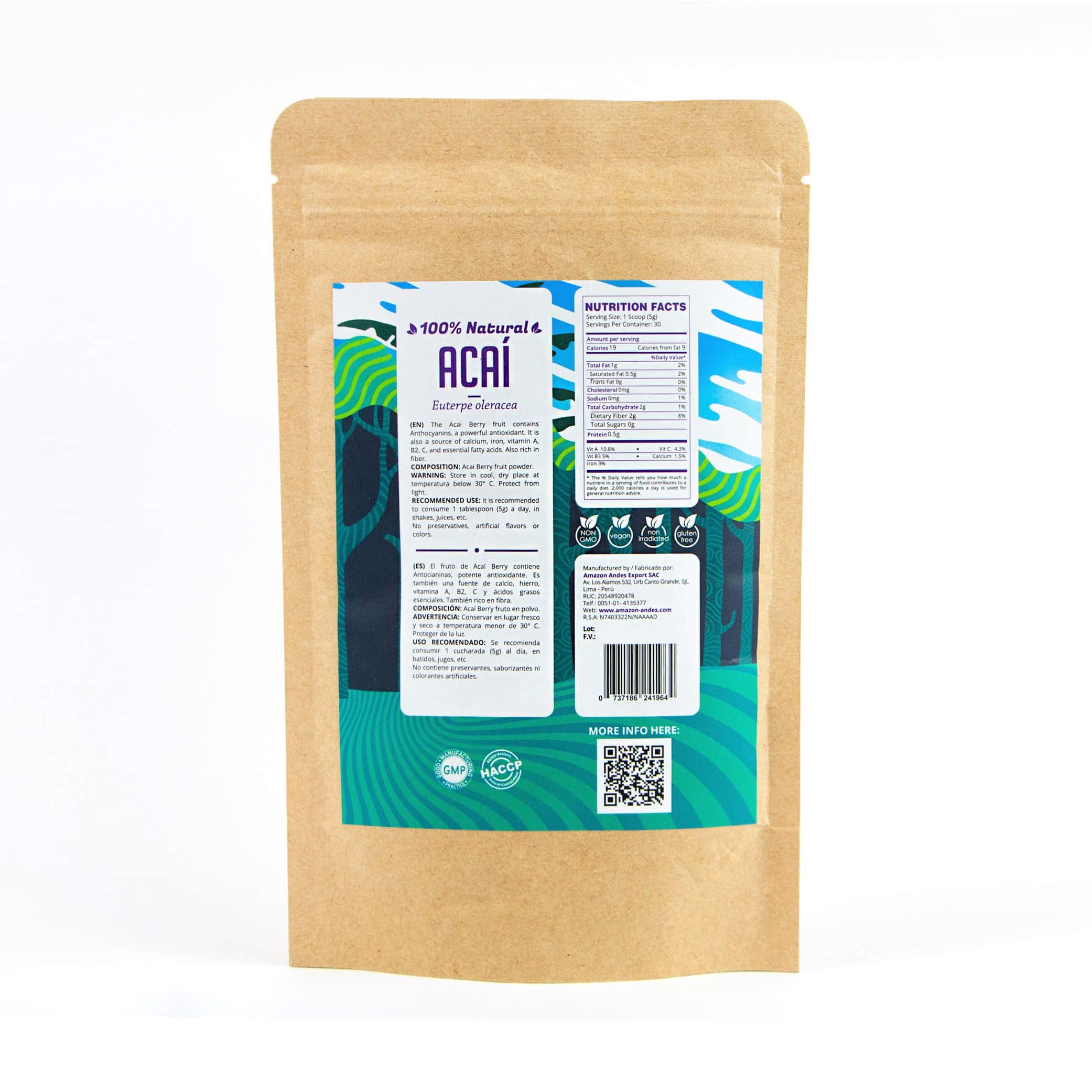 Açaí Powder | Amazon Superfood Antioxidant Boost | 150 g (5.3 oz) | Freeze-Dried, Vegan, Non-GMO — image 2